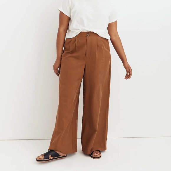 Madewell Pants - Madewell Brown The Harlow Wide-Leg Pants Size 8 NWT